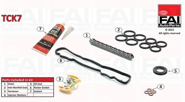 FAI AutoParts without gears, with gaskets/seals, Simplex, Bolt Chain Timing chain set TCK7 buy
