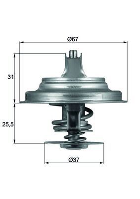 MAHLE ORIGINAL TX 25 71D Engine thermostat Opening Temperature: 71°C, 67mm, with seal