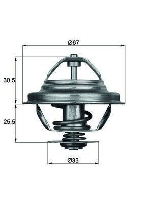 MAHLE ORIGINAL TX 27 71D Engine thermostat Opening Temperature: 71°C, 67mm, with seal