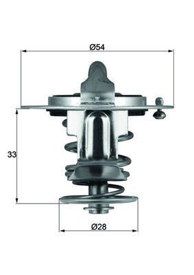 TX 72 82 MAHLE ORIGINAL Coolant thermostat MITSUBISHI Opening Temperature: 82°C, 54mm, without gasket/seal