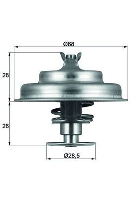 MAHLE ORIGINAL TX 75 80D Engine thermostat Opening Temperature: 80°C, 68mm, with seal