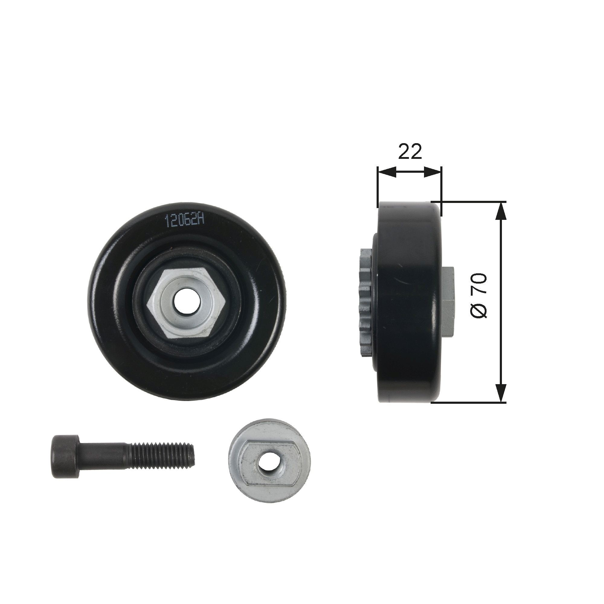 GATES T36408 Tensioner pulley PowerGrip™