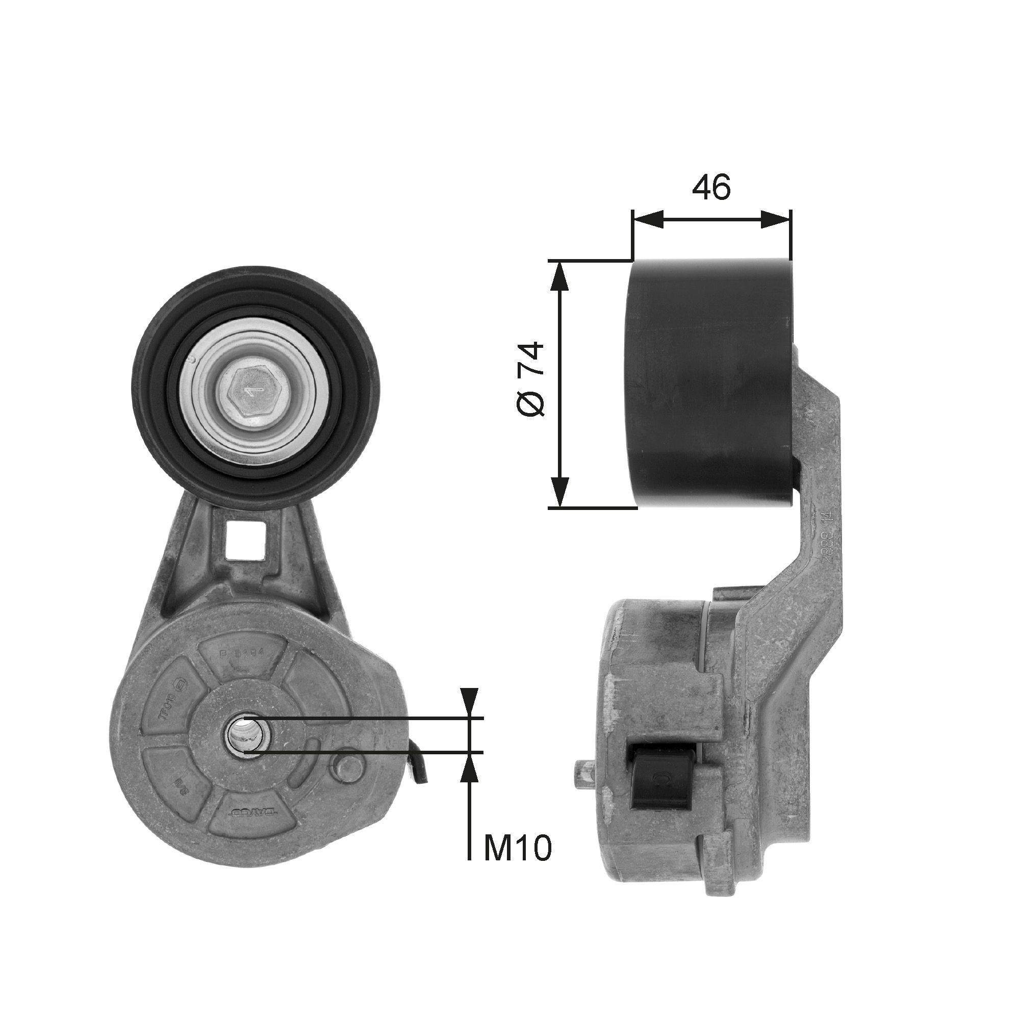 7808-26002 GATES T38602 Tensioner pulley 541 200 1670