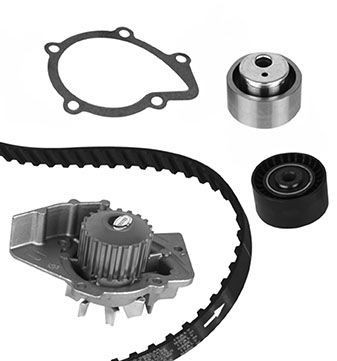 Timing belt kit with water pump GRAF Width: 25 mm, Width 1: 25 mm, for toothed belt drive - KP747-2