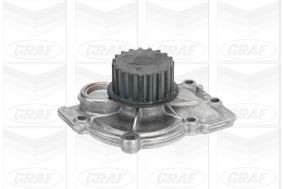 GRAF PA1019 Water pump Number of Teeth: 19, with seal, Mechanical, Metal, Water Pump Pulley Ø: 56 mm, for timing belt drive