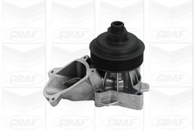 GRAF PA1046 Water pump with seal, Mechanical, Grey Cast Iron, Water Pump Pulley Ø: 95 mm, for v-ribbed belt use