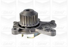 GRAF PA1063 Water pump Number of Teeth: 20, with seal, Mechanical, Metal, Water Pump Pulley Ø: 59,28 mm, for timing belt drive