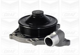 GRAF PA1081 Water pump with seal, Mechanical, Brass, Water Pump Pulley Ø: 118,05 mm, for v-ribbed belt use