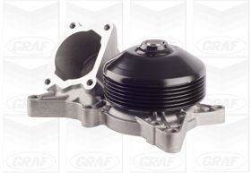 GRAF PA1118 Water pump with seal, Mechanical, Plastic, Water Pump Pulley Ø: 94 mm, for v-ribbed belt use