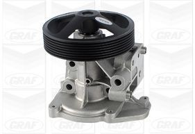 GRAF PA1121 Water pump with seal, without lid, Mechanical, Metal, Water Pump Pulley Ø: 130 mm, for v-ribbed belt use