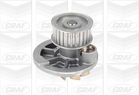 GRAF PA572A Water pump Number of Teeth: 25, with seal ring, Mechanical, Metal, Water Pump Pulley Ø: 62,29 mm, for timing belt drive