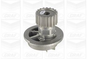 GRAF PA696 Water pump Number of Teeth: 19, with seal ring, Mechanical, Metal, Water Pump Pulley Ø: 56,25 mm, for timing belt drive