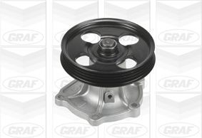 GRAF PA718 Water pump with seal, Mechanical, Metal, Water Pump Pulley Ø: 100 mm, for v-ribbed belt use