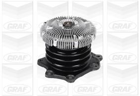 GRAF PA932 Water pump with seal, Mechanical, Metal, Water Pump Pulley Ø: 105 mm, for v-ribbed belt use