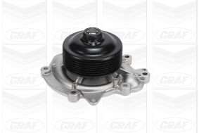 GRAF PA992 Water pump with seal, Mechanical, Metal, Water Pump Pulley Ø: 88,5 mm, for v-ribbed belt use