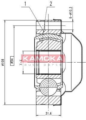 KAMOKA 8713 Joint kit, drive shaft 7H0 498 103