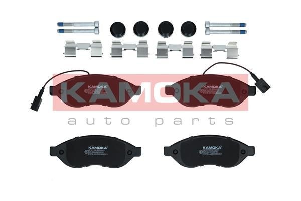 JQ101100 KAMOKA Brake pad set VOLVO Front Axle, incl. wear warning contact, with accessories