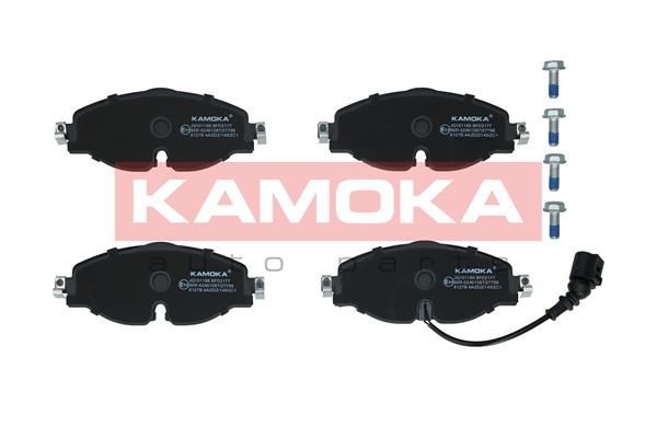 KAMOKA Front Axle, incl. wear warning contact Height: 65mm, Width: 160mm, Thickness: 19mm Brake pads JQ101186 buy