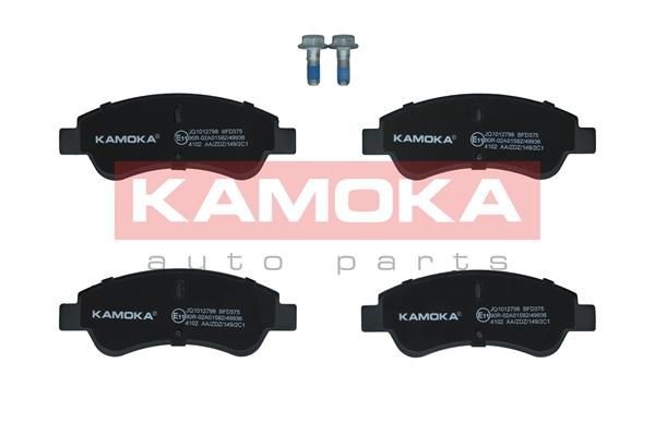 KAMOKA JQ1012798 Pastiglie dei freni Non predisposto per contatto segnalazione usura, con bulloni pinza freno, con accessori