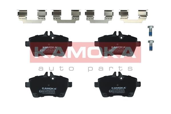 KAMOKA JQ1013498 Brake pad set Front Axle, excl. wear warning contact, with accessories