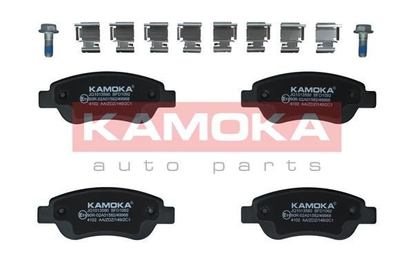 KAMOKA JQ1013580 Brake pad set Front Axle, excl. wear warning contact, with accessories