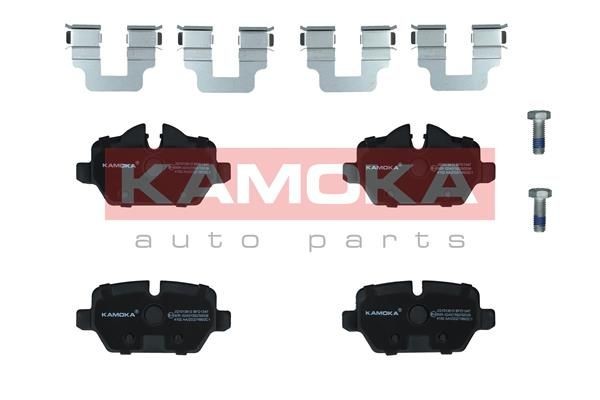 KAMOKA JQ1013612 Brake pad set Rear Axle, excl. wear warning contact, with accessories