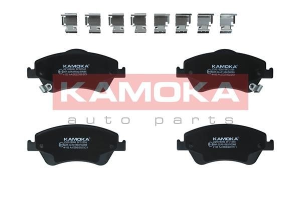 KAMOKA JQ1018092 Brake pad set Front Axle, with acoustic wear warning, with accessories
