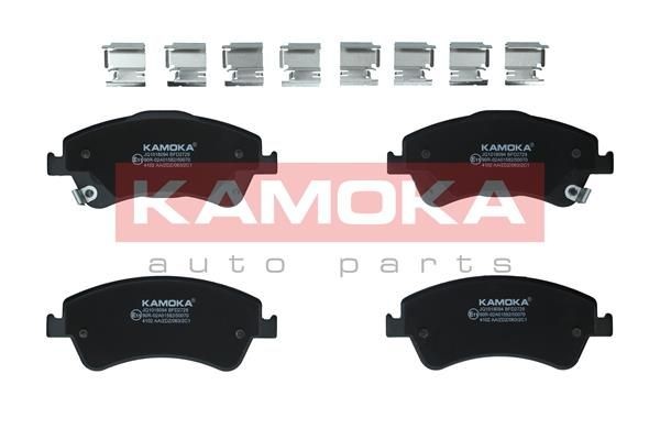 KAMOKA JQ1018094 Brake pad set Front Axle, with acoustic wear warning, with accessories