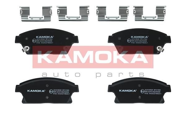 KAMOKA JQ1018528 Brake pad set Front Axle, with acoustic wear warning