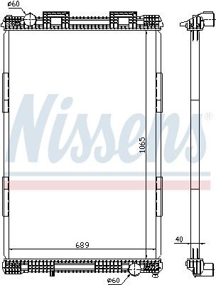 376721461 NISSENS Aluminium, 1065 x 689 x 40 mm, without frame, Brazed cooling fins Radiator 628720 buy
