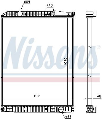 376792091 NISSENS Aluminium, 1015 x 810 x 48 mm, without frame, Brazed cooling fins Radiator 671650 buy