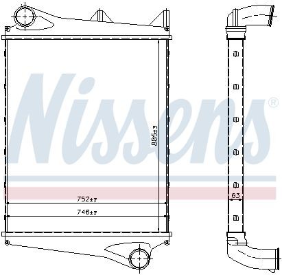 NISSENS 96966 Ladeluftkühler für VOLVO FMX LKW in Original Qualität