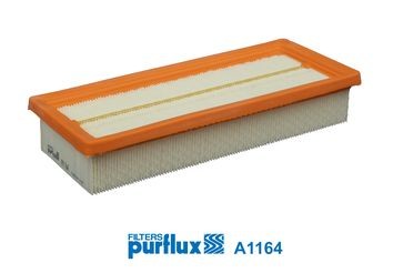 PURFLUX 50mm, 123mm, 282mm, Filter Insert Length: 282mm, Width: 123mm, Height: 50mm Engine air filter A1164 buy