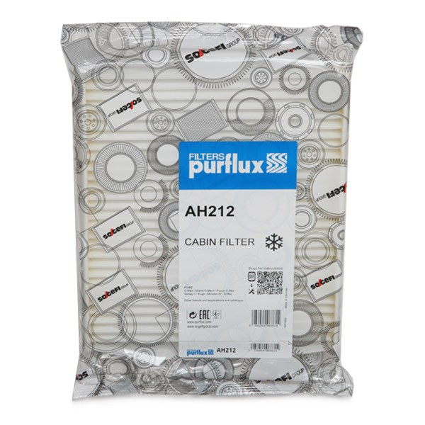 AH212 PURFLUX Pollen filter FORD Pollen Filter, 243 mm x 209 mm x 35 mm