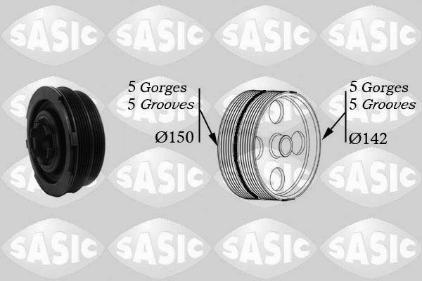 SASIC 2156038 Crankshaft pulley Ø: 150, 142mm