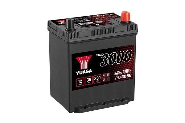 YUASA YBX3000 YBX3056 Battery 12V 36Ah 330A B19 with handles, with load status display, Lead-acid battery