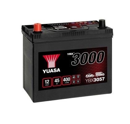 YUASA YBX3000 YBX3057 Battery 12V 45Ah 400A B24 with handles, with load status display, Lead-acid battery