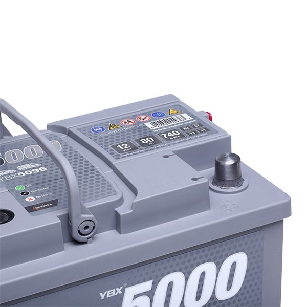 YUASA YBX5096 Auto battery 12V 740, 760A with handles, with load status display, Lead-acid battery
