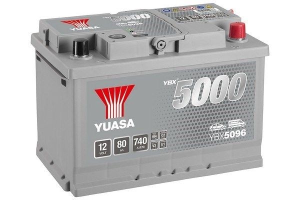 YBX5096 Accumulator battery YBX5096 YUASA 12V 740, 760A with handles, with load status display, Lead-acid battery