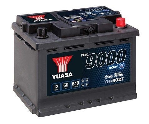 YUASA YBX9000 YBX9027 Battery 12V 60Ah 640A with handles, AGM Battery