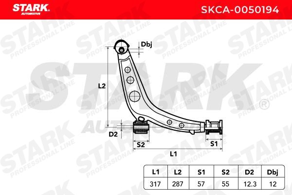 STARK Wishbone SKCA-0050194 for FIAT CINQUECENTO, SEICENTO