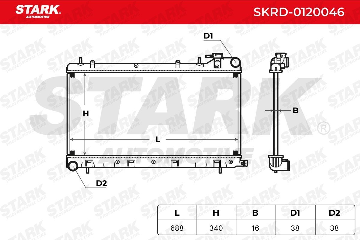 STARK Radiator, engine cooling SKRD-0120046 for SUBARU IMPREZA, FORESTER