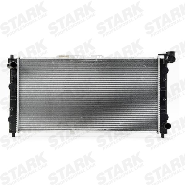 STARK SKRD-0120065 Engine radiator Aluminium, Plastic, for vehicles with/without air conditioning, 670 x 349 x 22 mm, Manual Transmission