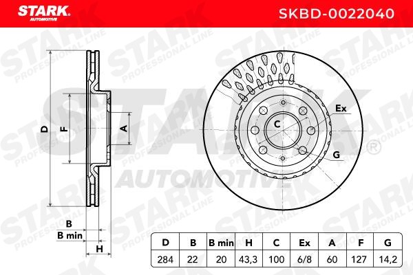 OEM-quality STARK SKBD-0022040 Brake rotor