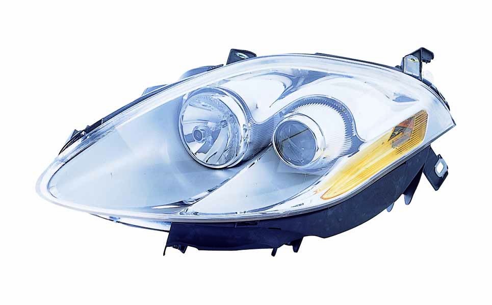 661-1153LMLDEM1 ABAKUS Headlight FIAT Left, W5W, H1/H1, PY24W, Halogen, Crystal clear, yellow, with indicator, for right-hand traffic, with motor for headlamp levelling, without bulbs, P14.5s