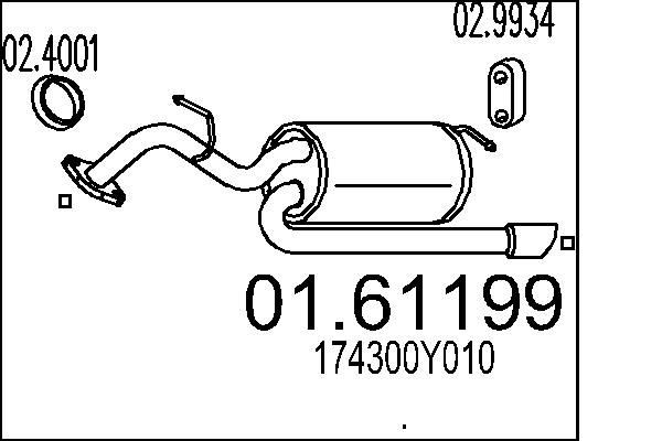 MTS 01.61199 Exhaust mounting kit 17430-0Y010