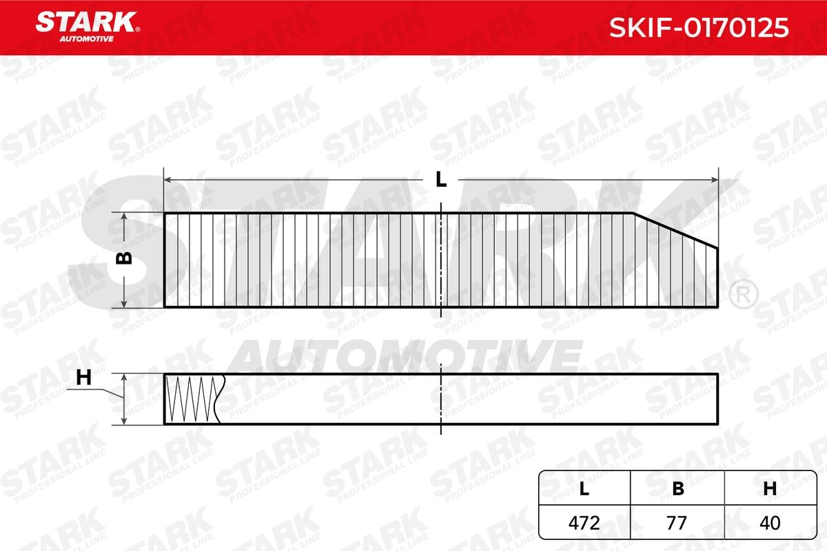 STARK SKIF-0170125 Pollen filter Particulate Filter, 469 mm x 78 mm x 40,0 mm