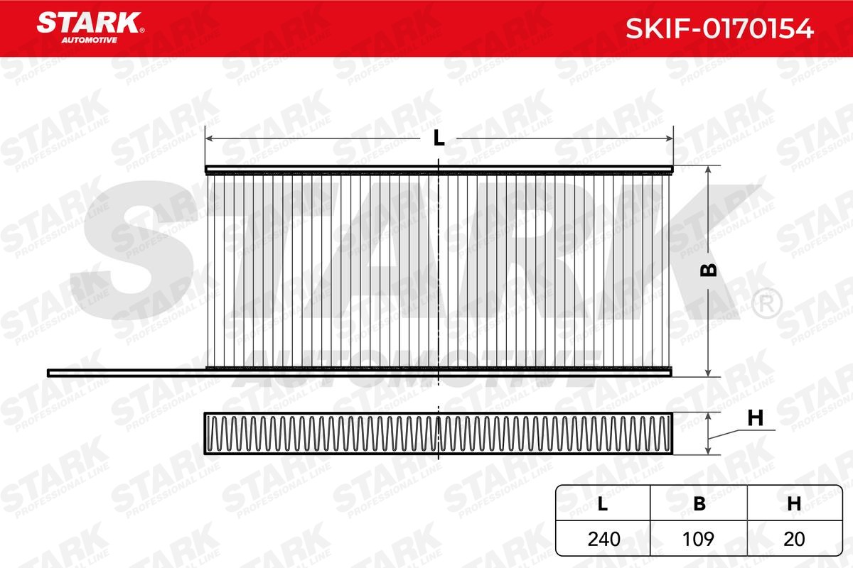 STARK SKIF-0170154 Pollen filter Pollen Filter, 240 mm x 109 mm x 20 mm