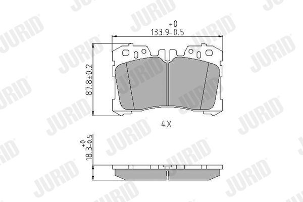 JURID 572647J Brake pad set prepared for wear indicator, without accessories
