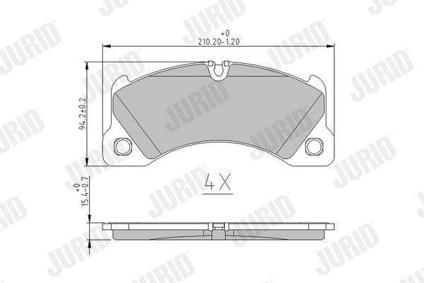 24295 JURID prepared for wear indicator, without accessories Height 1: 94,5mm, Height: 94,5mm, Width: 209,5mm, Thickness: 15,7mm Brake pads 573329J buy